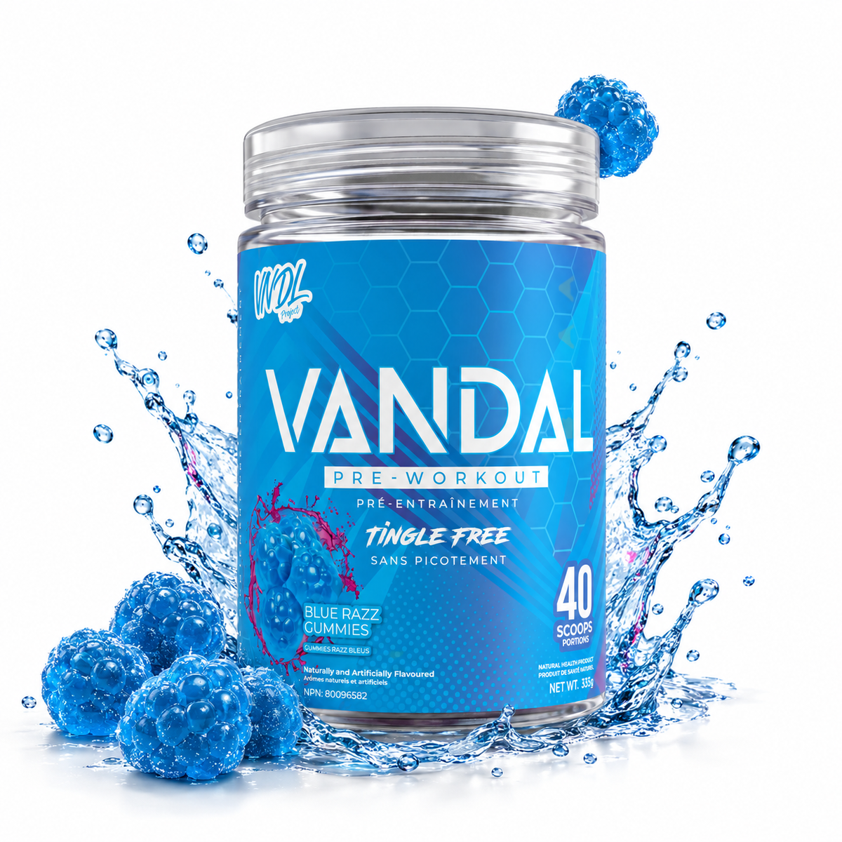 VANDAL Pre-Workout in Blue Razz Gummies