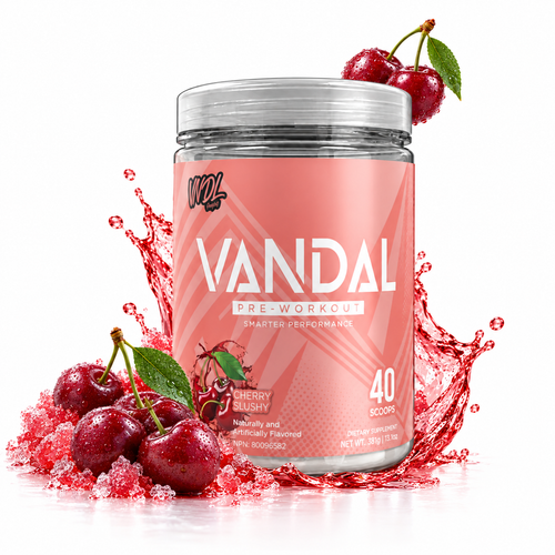 VANDAL Pre-Workout in Cherry Slushy, tingle free